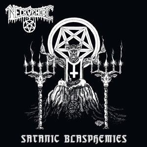 Satanic Blasphemies on Necrophobic bändin vinyyli LP-levy.