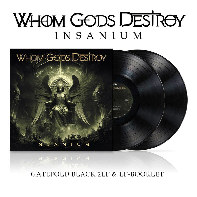 Insanium on Whom Gods Destroy bändin vinyyli LP-levy.