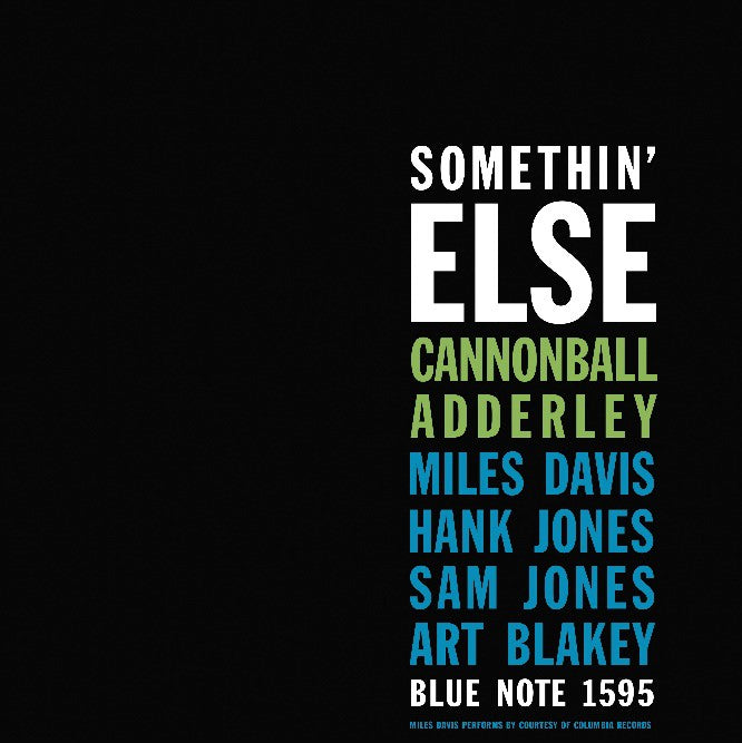 Somethin' Else on Cannonball Adderley artistin vinyyli LP-levy.